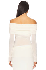 Off The Shoulder Mesh Top