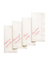 Pink Manners Dinner Napkins Set Of 4