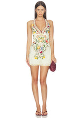 Button Front Halter Playsuit