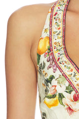 Button Front Halter Playsuit
