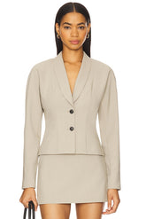 Liah Blazer Top in Khaki