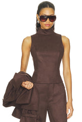 Etienne Faux Suede Top