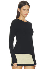 Noir Lace Back Ribbed Top