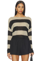 Stripe Linen Bateau Sweater