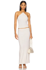 Silk Knit Halter Tank Top
