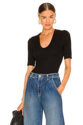 Stretch Silk Knit Half Sleeve Top