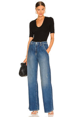 Stretch Silk Knit Half Sleeve Top