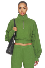 Cropped Half-zip Sweatshirt