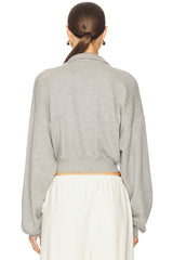 Cropped Half Zip Sweatshirt