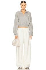 Cropped Half Zip Sweatshirt