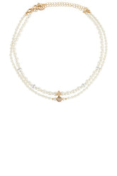 Pearl Beaded Layered Necklace Set