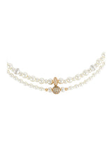 Pearl Beaded Layered Necklace Set