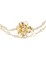 Bazel Crystal Layered Flower Necklace