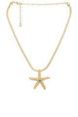 Starfish Pendant Herringbone Chain Necklace