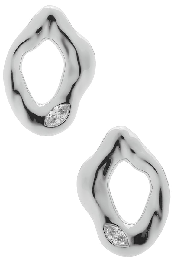 Melting Metal Crystal Earrings