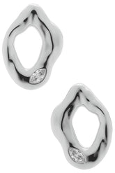 Melting Metal Crystal Earrings