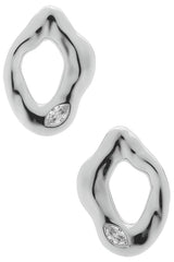 Melting Metal Crystal Earrings