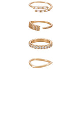 Crystal Embellished Ring Set