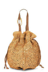Antilles Crochet Raffia And Leather Tote Bag