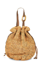 Antilles Crochet Raffia And Leather Tote Bag