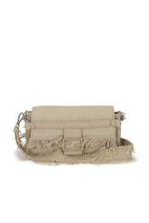 Fendi Zucca Fringe Baguette Shoulder Bag