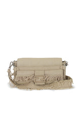 Fendi Zucca Fringe Baguette Shoulder Bag