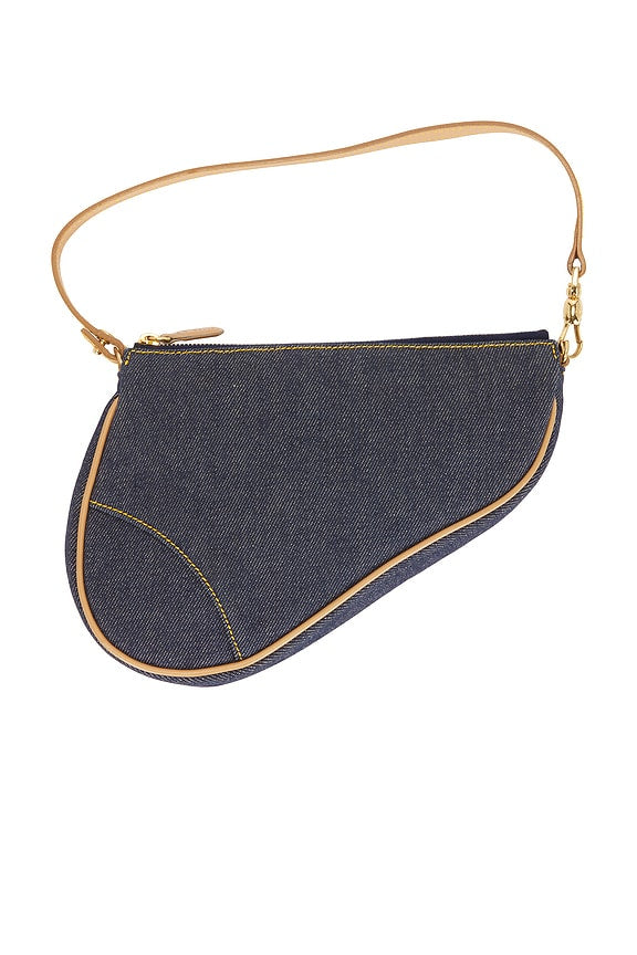 Dior Denim Pochette Saddle Bag