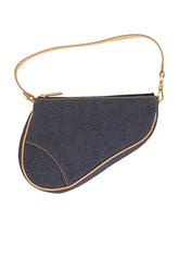 Dior Denim Pochette Saddle Bag