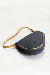 Dior Denim Pochette Saddle Bag
