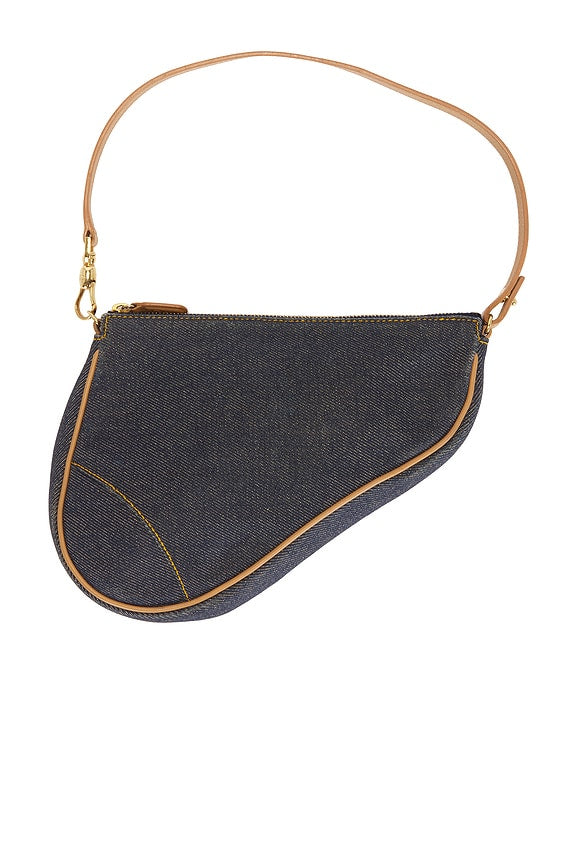 Dior Denim Pochette Saddle Bag