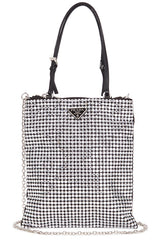 Prada Crystal Embellished Satin Tote Bag