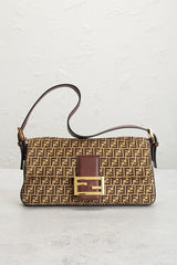 Fendi Zucchino Baguette Shoulder Bag