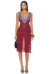 X Devon Lee Carlson Stevie Chiffon Midi Dress