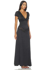 X Devon Lee Carlson Girl Next Door Silk Maxi Dress