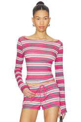 X JENNIE Sophie Lightweight Jersey Long Sleeve Top