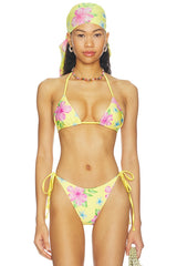 Nick Beaded Satin Bikini Top