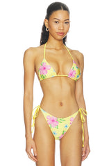 Nick Beaded Satin Bikini Top
