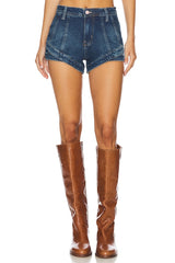 x We The Free Crvy Mona High Rise Shorts In Bombay Blue