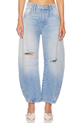 x We The Free Good Luck Mid Rise Barrel Jeans