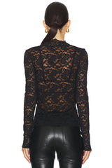 x Intimately FP All Day Lace Long Sleeve Top In Black