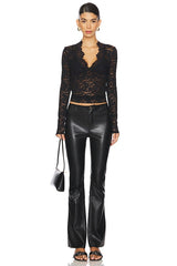 x Intimately FP All Day Lace Long Sleeve Top In Black