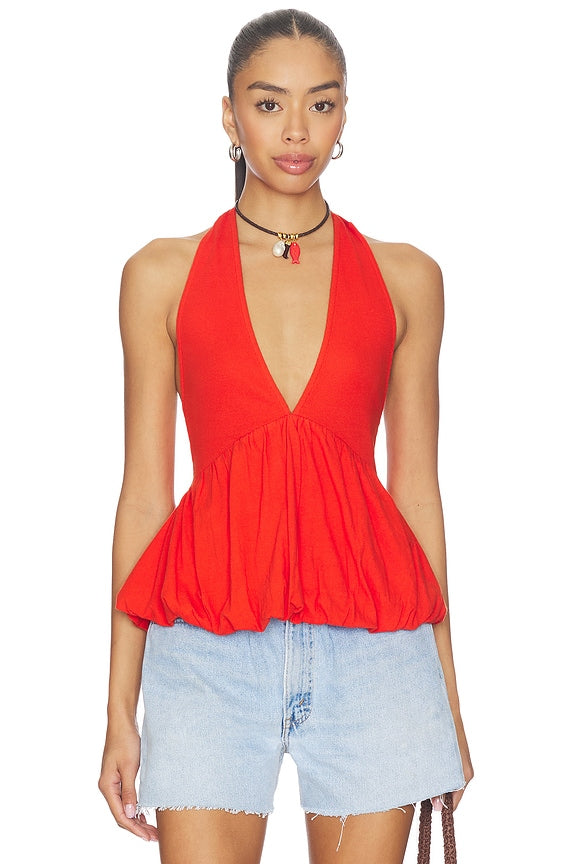 x Free-est Paige Top In Tangerine Tango