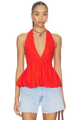 x Free-est Paige Top In Tangerine Tango