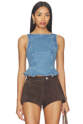 Sunfaded Denim Top