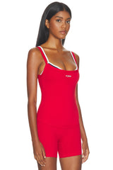Layered Cami Top in Cherry, Navy, & White