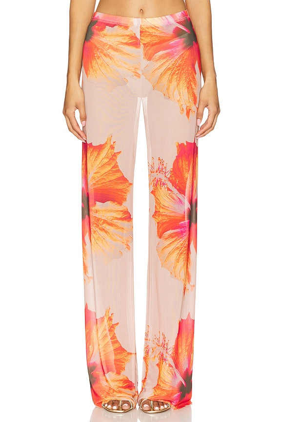 Gauze Mesh Wide Leg Pant