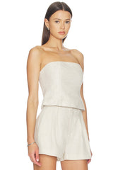 Linen Strapless Top