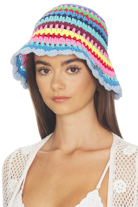 Crochet Stripe Bucket Hat