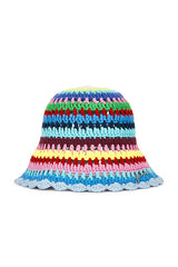 Crochet Stripe Bucket Hat
