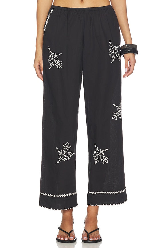 The Weekend Pant With Hanky Embroidery
